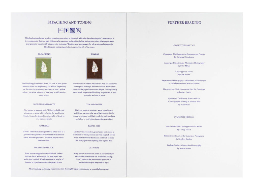 Cyanotype Printing Guide zine